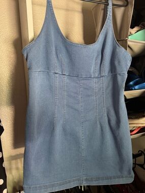 No Boundaries Light Blue Denim Mini Dress